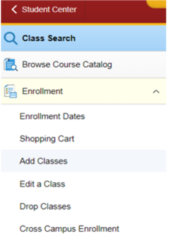 example of what the enrollment tab looks like